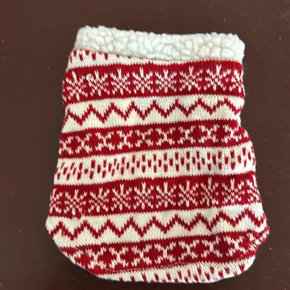 Paws & Claws Red/White Alpine Dog Sweater – Winter Pet Clothing Holiday Style